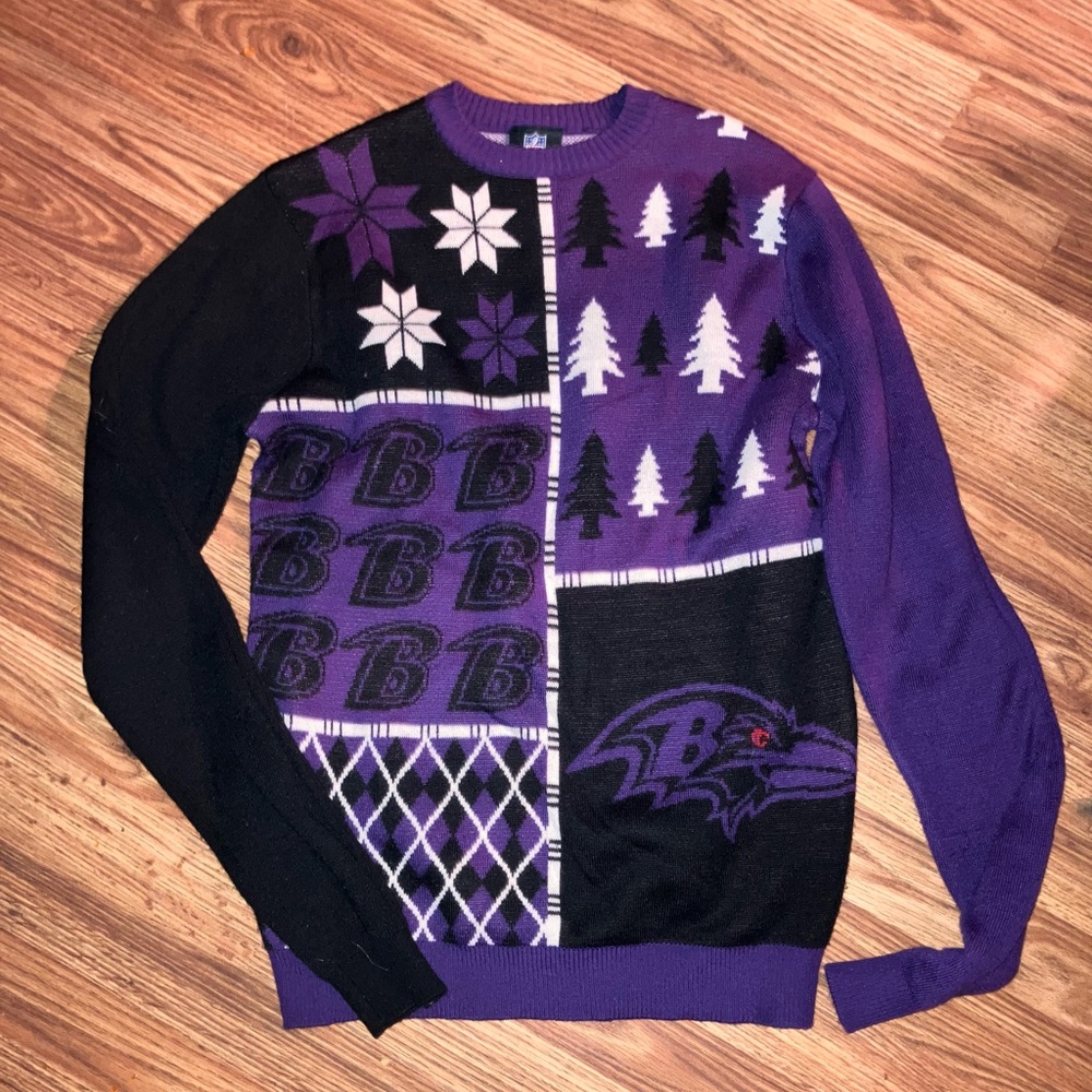 Baltimore Ravens BusyBlock Ugly Sweater